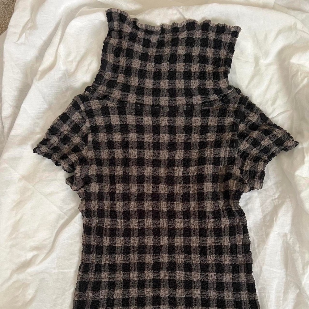 Issey Miyake gingham top